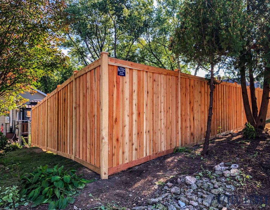 Residential wood solid privacy fence-19
